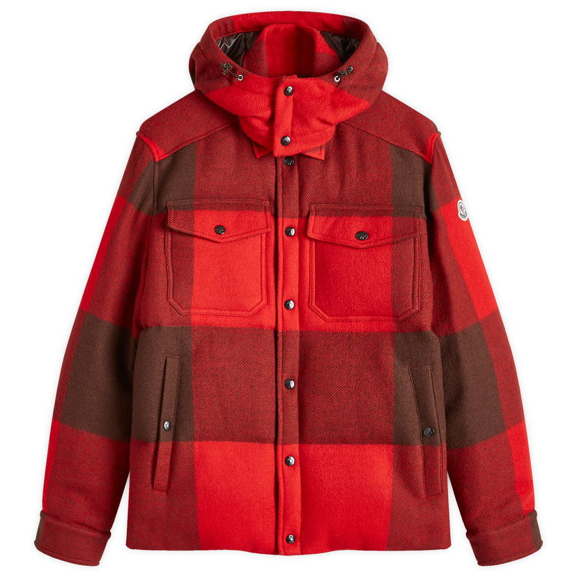Srajce Moncler Ladruns Brown and Red Plaid Shirt Jacket Rdeča | 1G000-24-5980H-F24