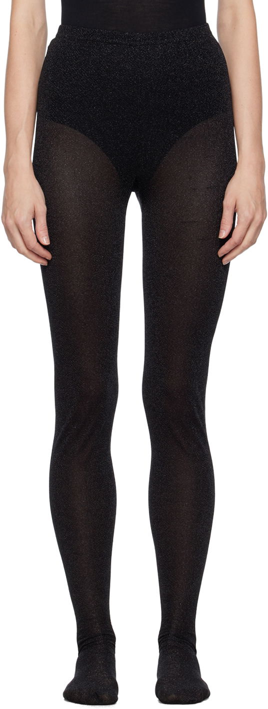 Nogavice Anna Sui Anna Sui Glittered Tights Črna | 723L90