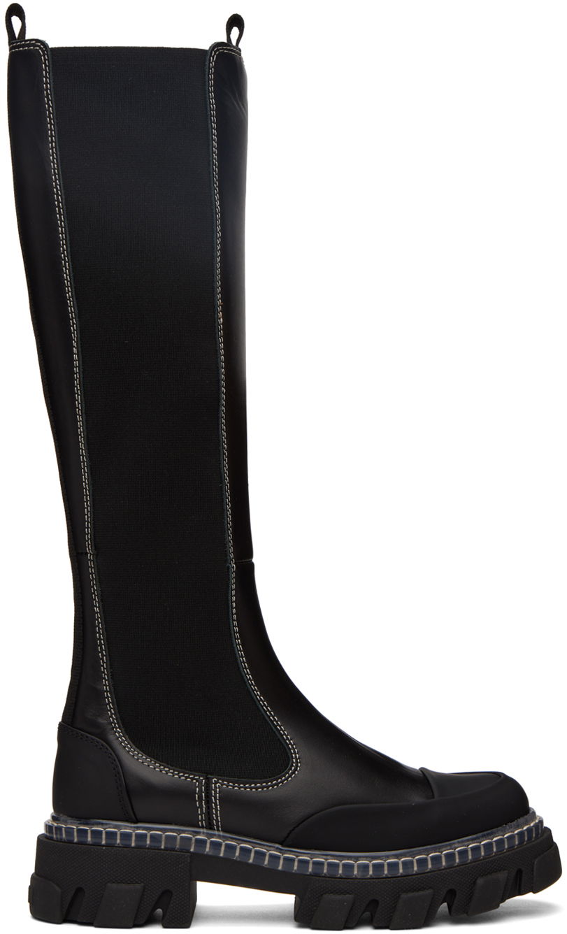 Superge in čevlji GANNI GANNI Cleated Tall Boots Črna | S1928