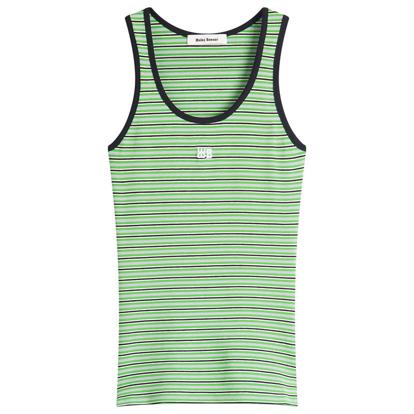 Majica brez rokavov Wales Bonner Wales Bonner Striped Tank Top Zelena | WS25JE38-JE06-0679