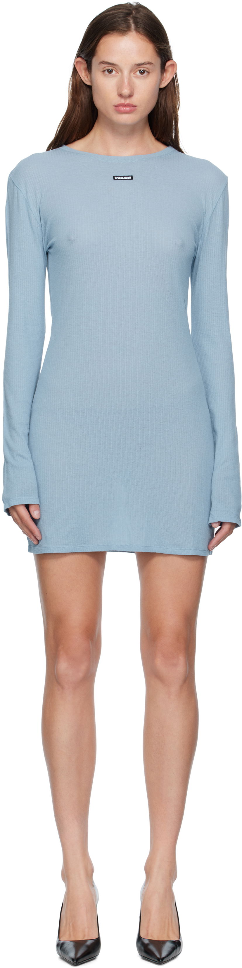Obleke Ksubi Ksubi Crawford Long Sleeve Minidress Modra | WFA25DR008