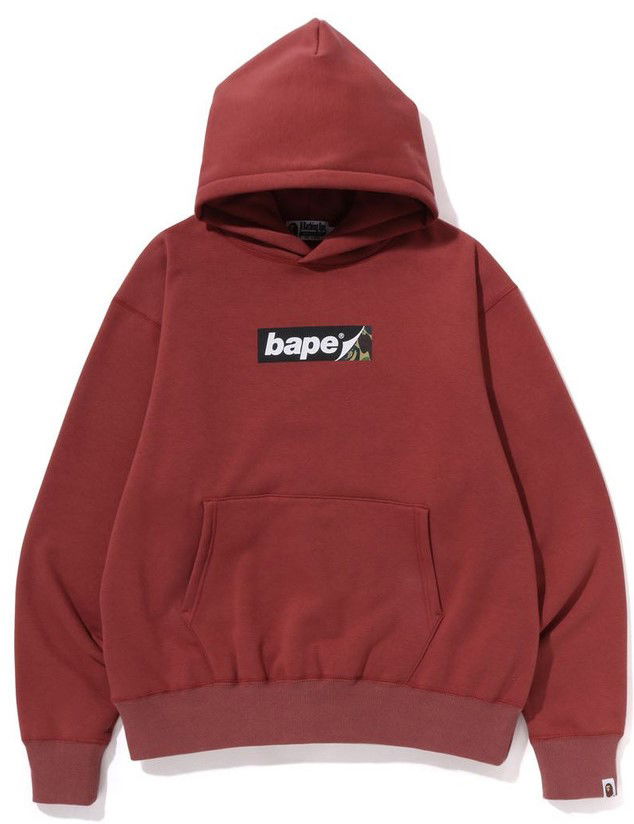 Pulover BAPE A Bathing Ape Smooth Logo Relaxed Fit Hoodie Size M Rdeča | 001PPJ201005M-BRG, 0