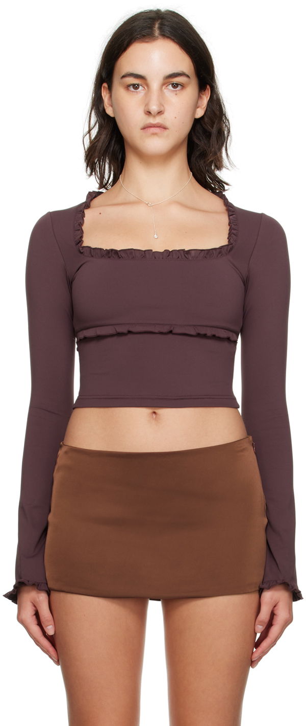 Majica GUIZIO Guizio Fleur Long Sleeve Top Lila | F23104K006