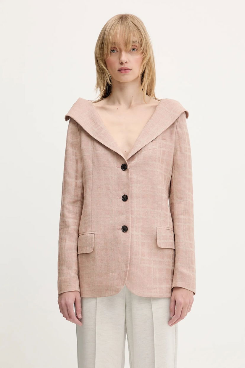 Jakna OUR LEGACY Our Legacy Kaonashi Linen Blazer Roza | W2250KH