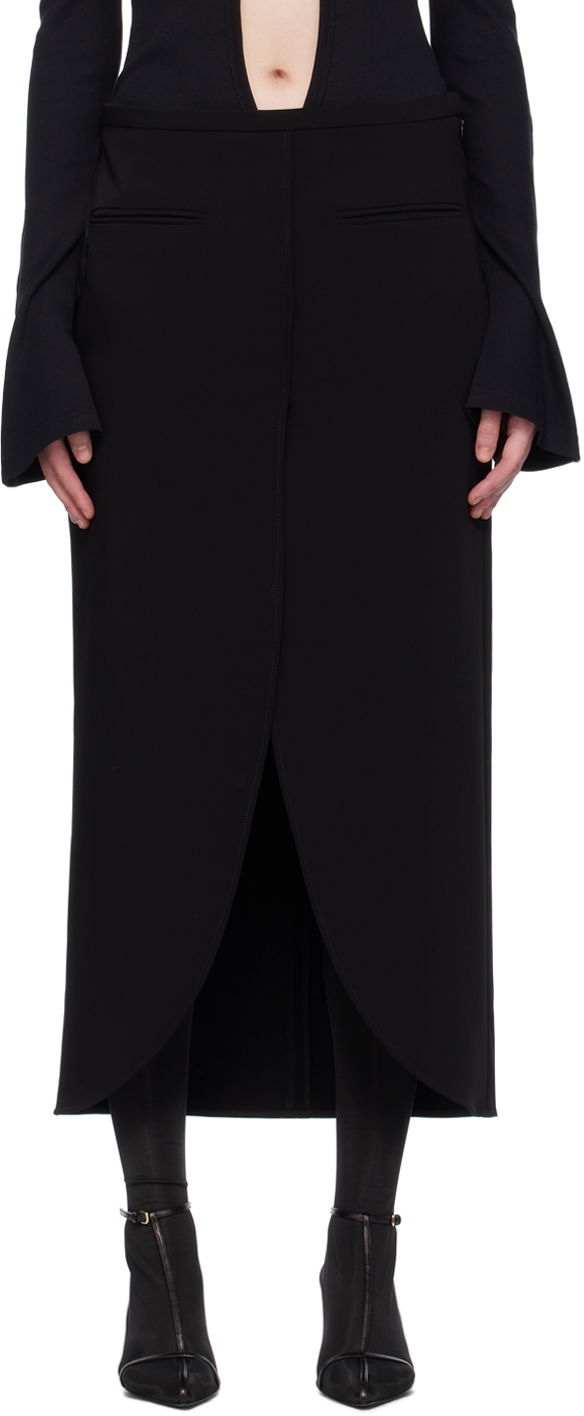Krila Courrèges Courrèges Ellipse Midi Skirt Črna | 224CJU142PL0159, 0