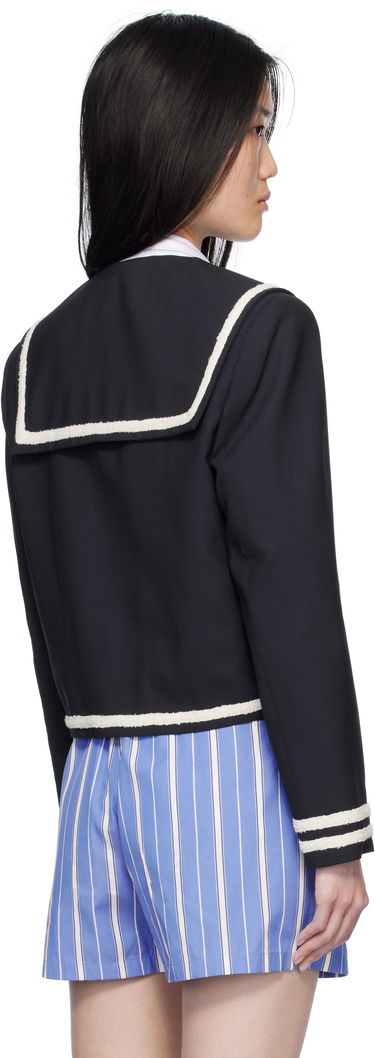 Jakna MSGM MSGM Sailor Collar Cropped Jacket Mornarica | 3841MDG02 257127, 2