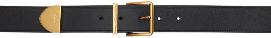 Pasovi CHLOÉ Leather Belt With Logo Buckle Črna | CHC23AC029CBC, 0