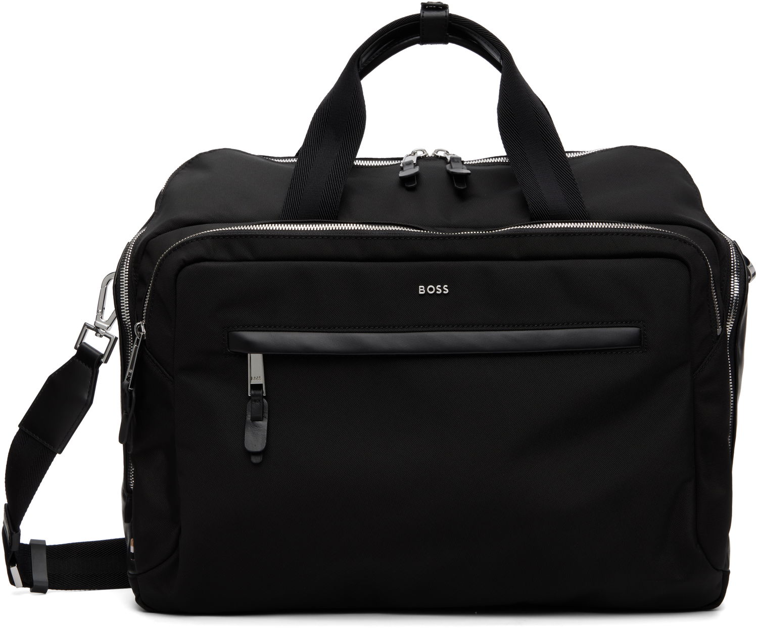 Torba za čez ramo BOSS Nylon Logo Hardware Duffle Bag with Detachable Strap Črna | 50548008, 0