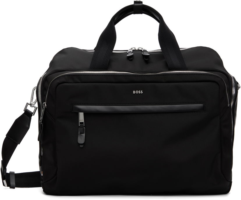 Torba za čez ramo BOSS Nylon Logo Hardware Duffle Bag with Detachable Strap Črna | 50548008