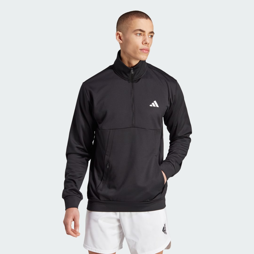 Pulover adidas Performance Game and Go Small Logo Training 1/4 Zip Top Črna | HZ3055, 1