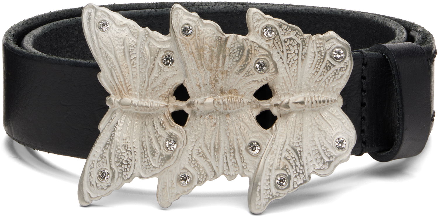 Pasovi OUR LEGACY Crystal-Embellished Butterfly Buckle Belt Kovinski | A4258BO, 0