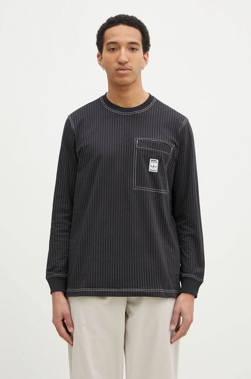 Majica adidas Originals adidas Originals Wabash Long Sleeve T-Shirt Črna | JP4479