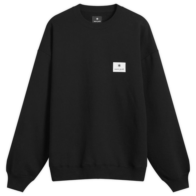 Pulover Snow Peak Square Logo Pullover Sweatshirt Črna | NSD-SW-25AU001-BLK