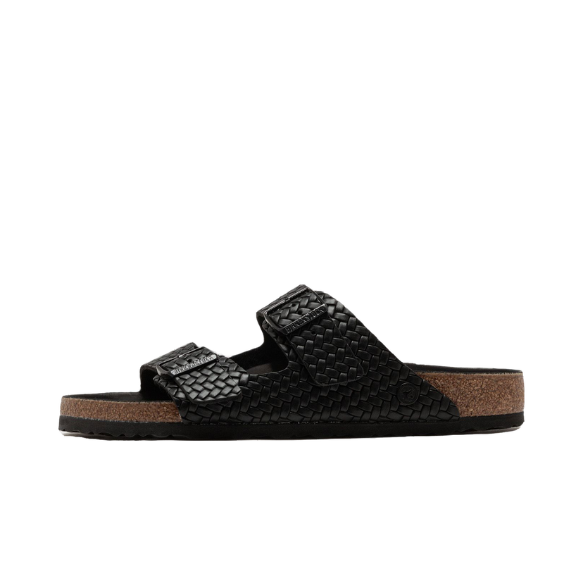 Superge in čevlji Birkenstock Arizona Rivet Woven Leather Sandals Črna | 1029133