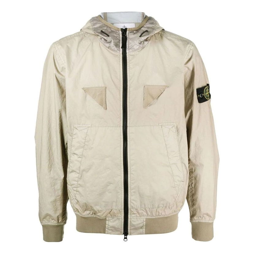 Bomber jakna Stone Island Stone Island Membrana 3L TC Hooded Jacket Bež | 781540723-V0092
