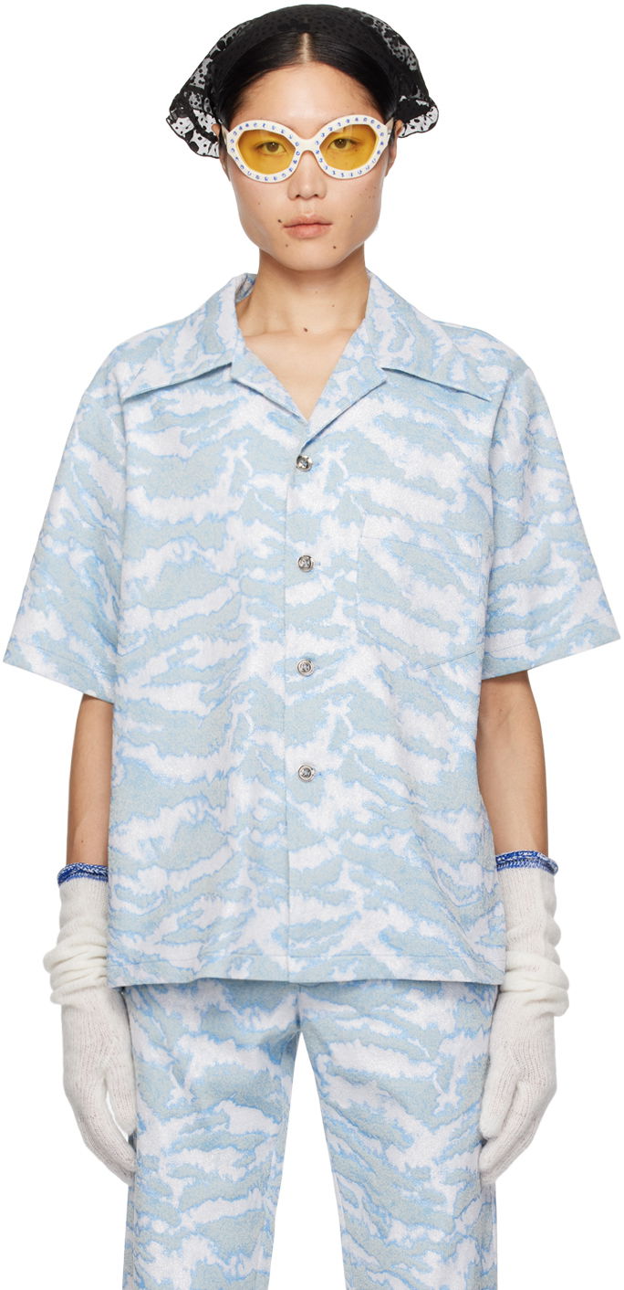 Srajce Anna Sui Anna Sui Exclusive Printed Shirt Modra | M1024D20