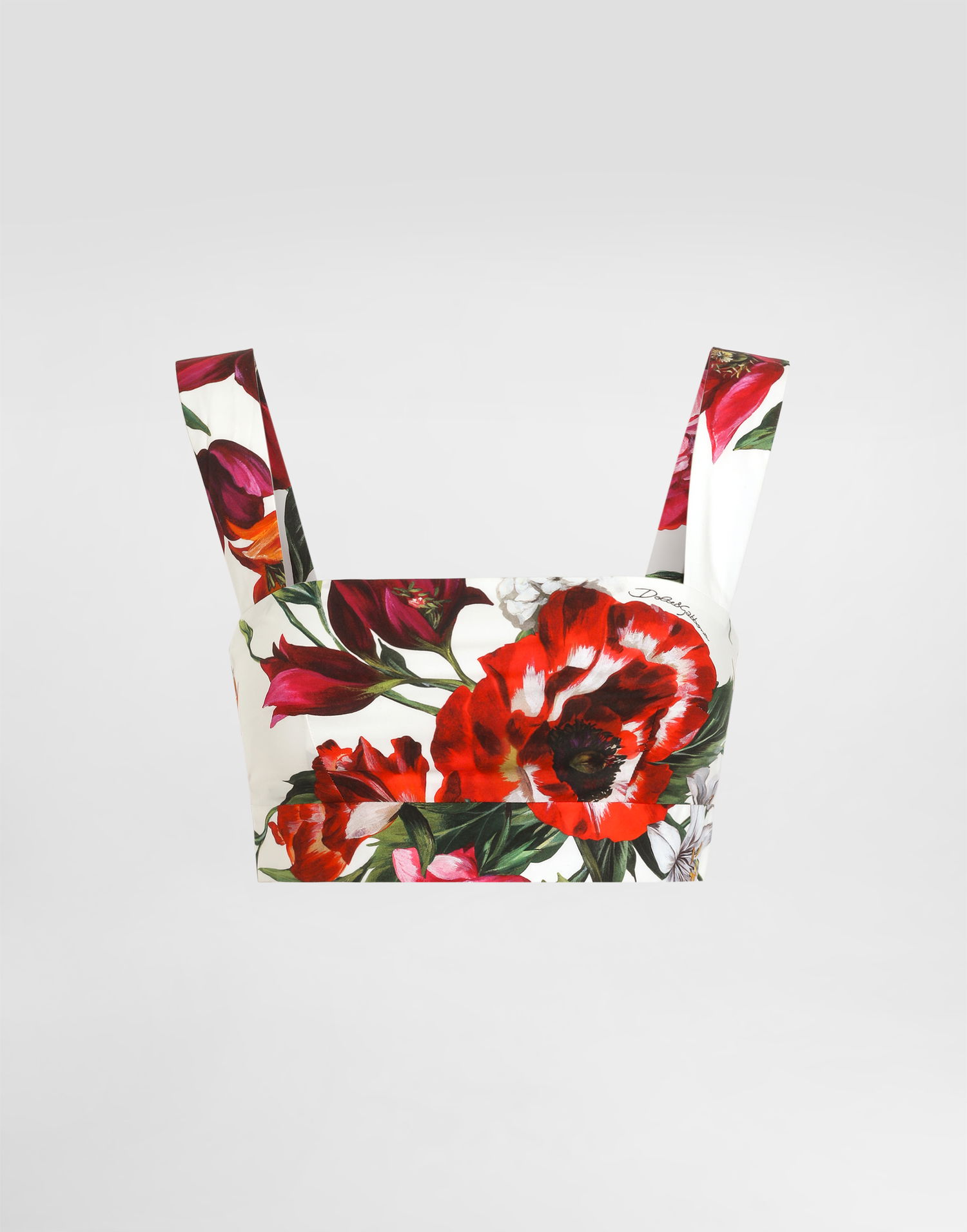 Krop-top Dolce & Gabbana Dolce & Gabbana Flower-Print Poplin Crop Top Večbarvna | F7U70THS5TQHA5PB, 0