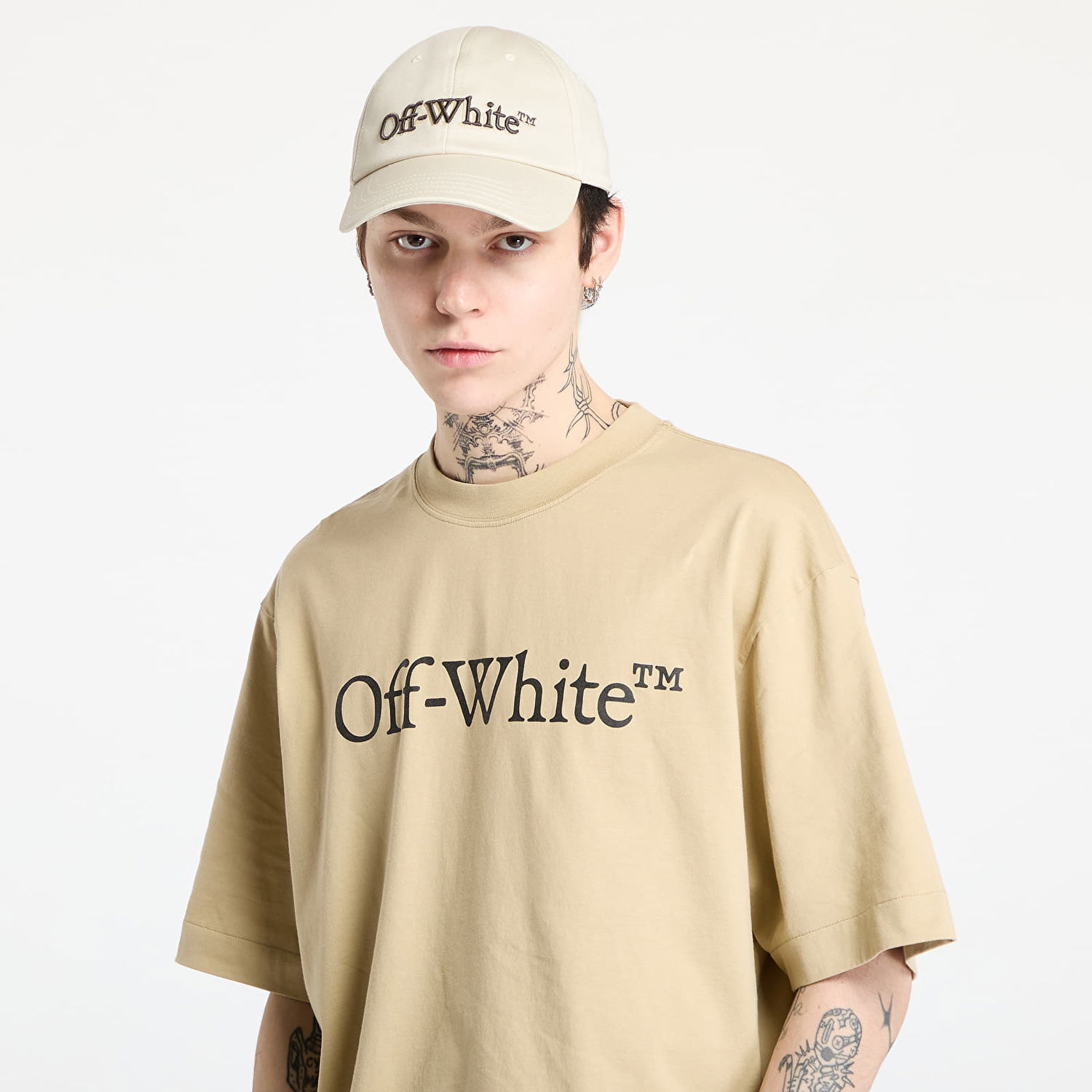 Majica Off-White Off-White Big Bookish Skate Short Sleeve T-Shirt Bež | OMAA120S25JER00K6110, 1