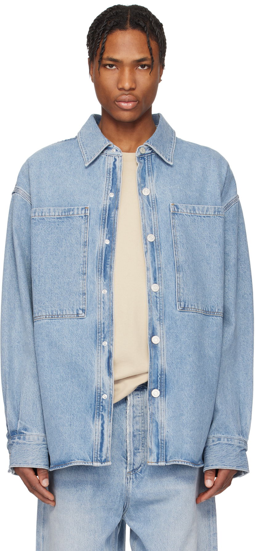Srajce AGOLDE AGOLDE Atticus Denim Jacket Modra | A4031B-1206