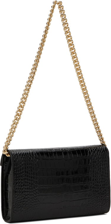 Denarnica Anine Bing ANINE BING Small Elly Croc-Embossed Clutch Bag Črna | A-13-10469-BLK1, 2