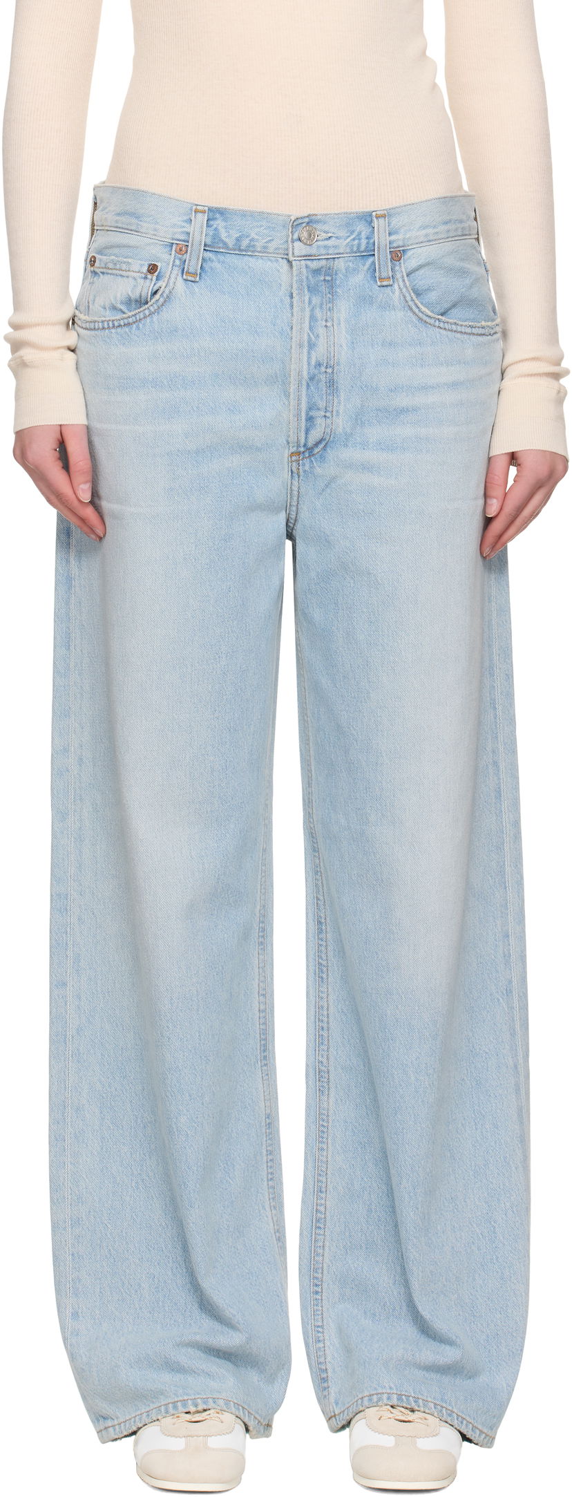 Kavbojke AGOLDE AGOLDE Wide Low Slung Jeans Modra | A9079B-1601