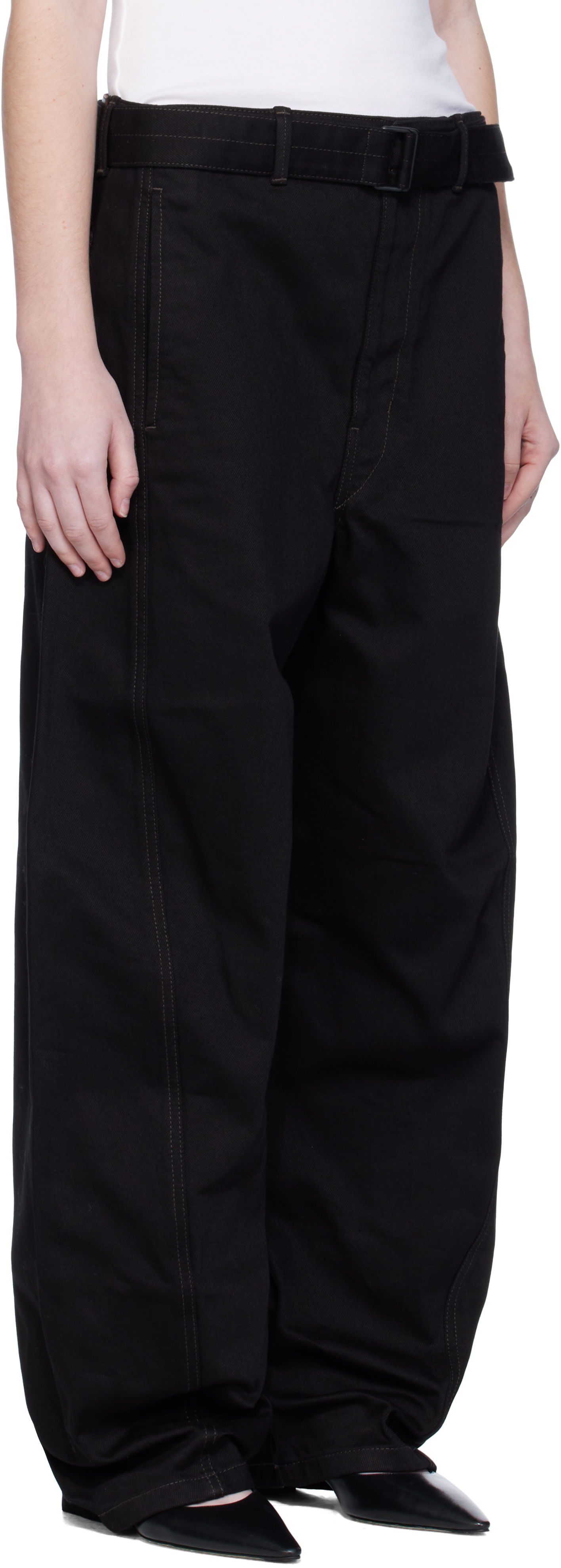 Kavbojke LEMAIRE Lemaire Twisted Belted Jeans Črna | PA326 LD1055, 1
