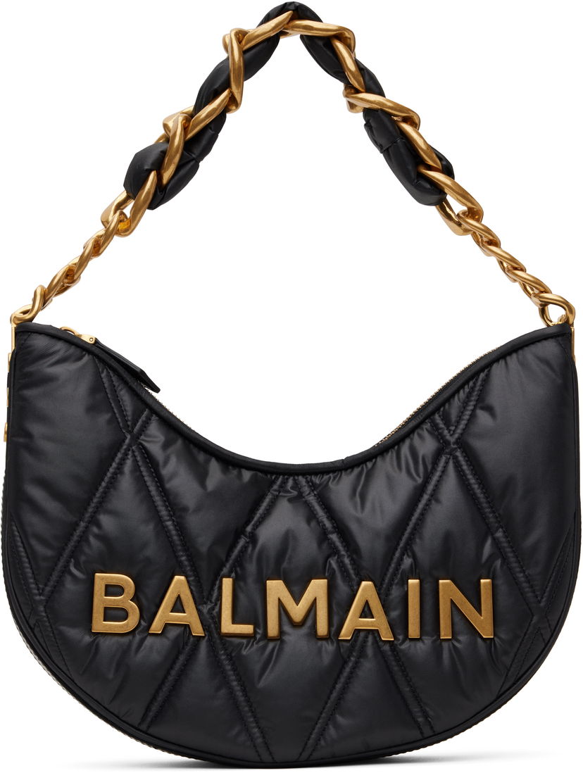Torbica Balmain Balmain 1945 Quilted Moon Bag Črna | EN1BQ954TNDT