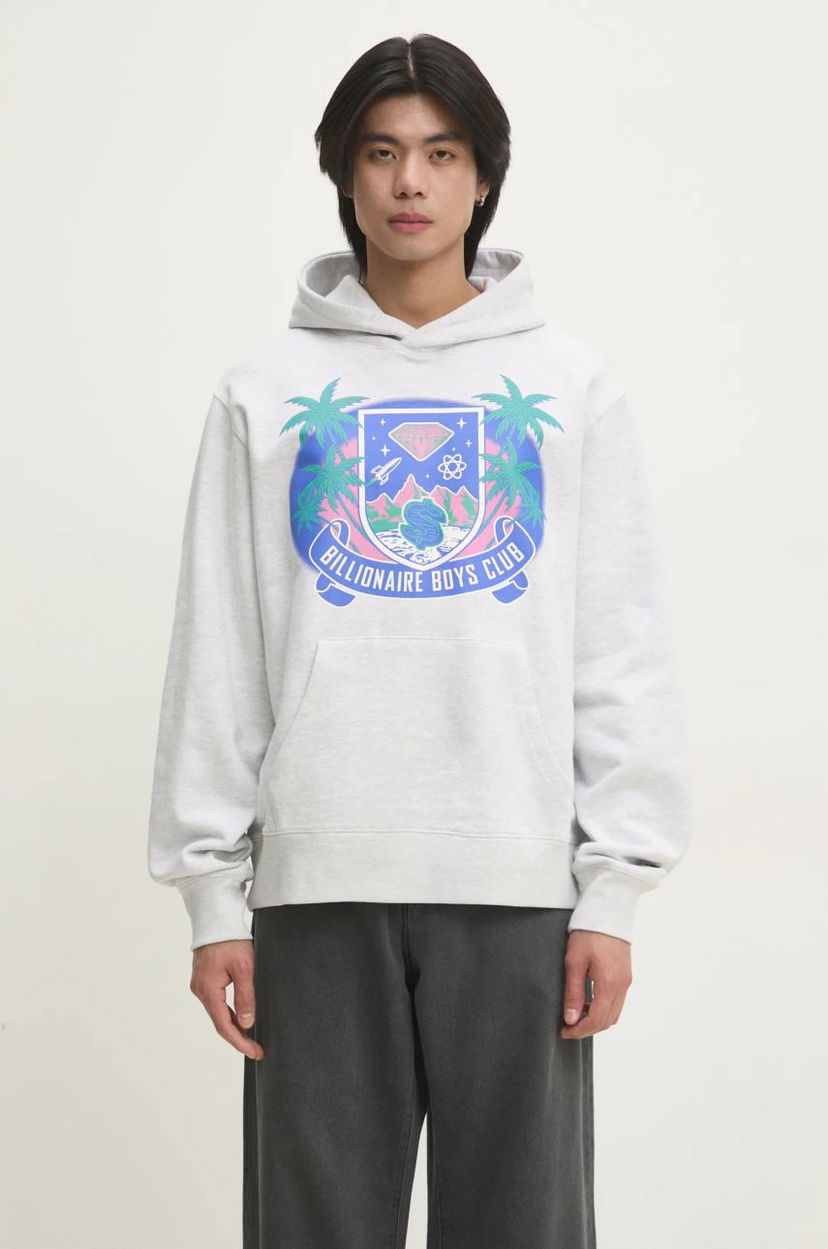 Pulover BILLIONAIRE BOYS CLUB Billionaire Boys Club Tropical Crest Popover Hoodie Siva | B24447