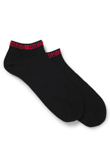Nogavice BOSS Two-pack of ankle-length socks with logos Črna | 50516394