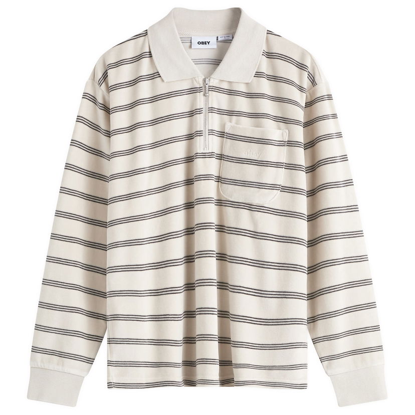 Polo majica OBEY Stripe Polo Top Bela | 231040013