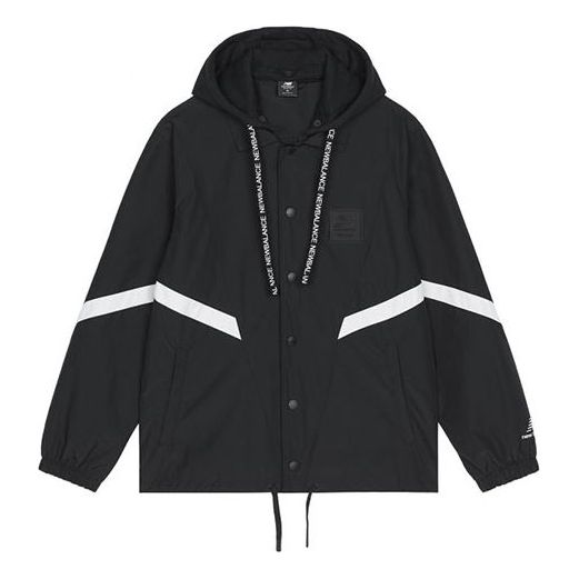 Pulover New Balance Logo Alphabet Printing Hooded Jacket Črna | AMJ13361-BK