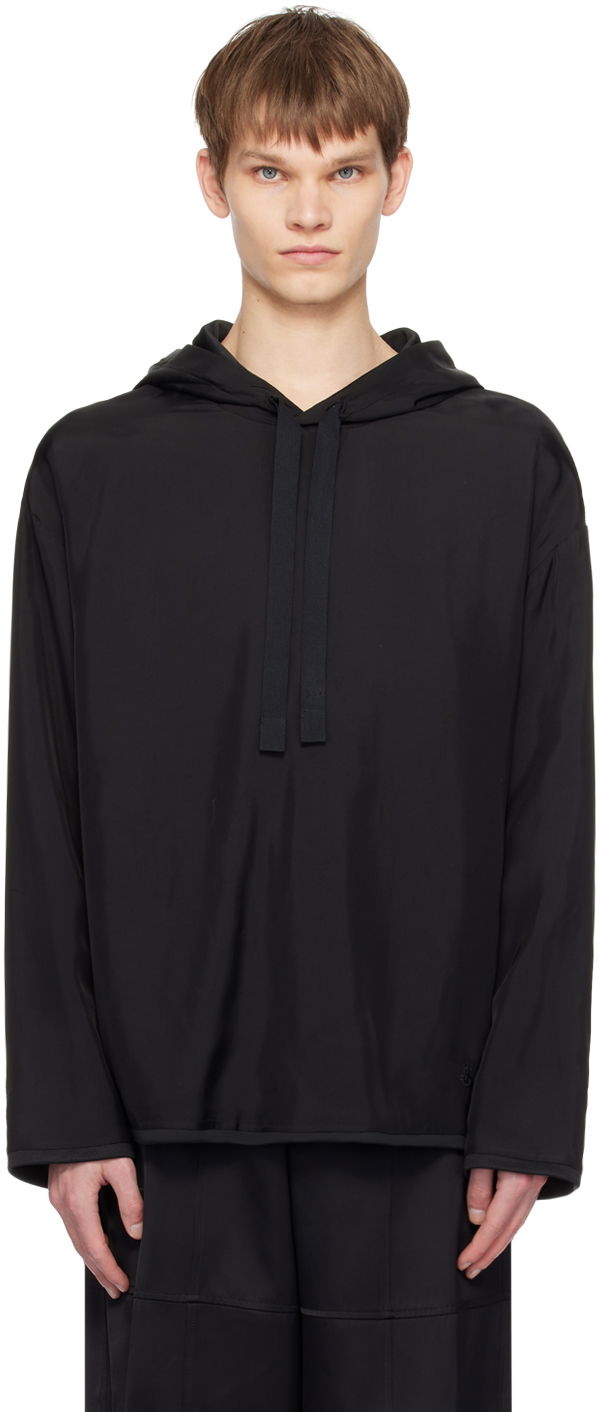 Pulover Jil Sander Drawstring Hoodie Črna | J22GU0119_JTN323