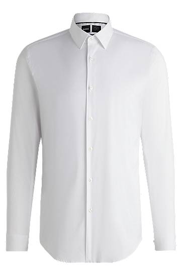 Srajce BOSS Extra-Slim Fit Easy-Iron Cotton-Blend Poplin Shirt Bela | 50480085