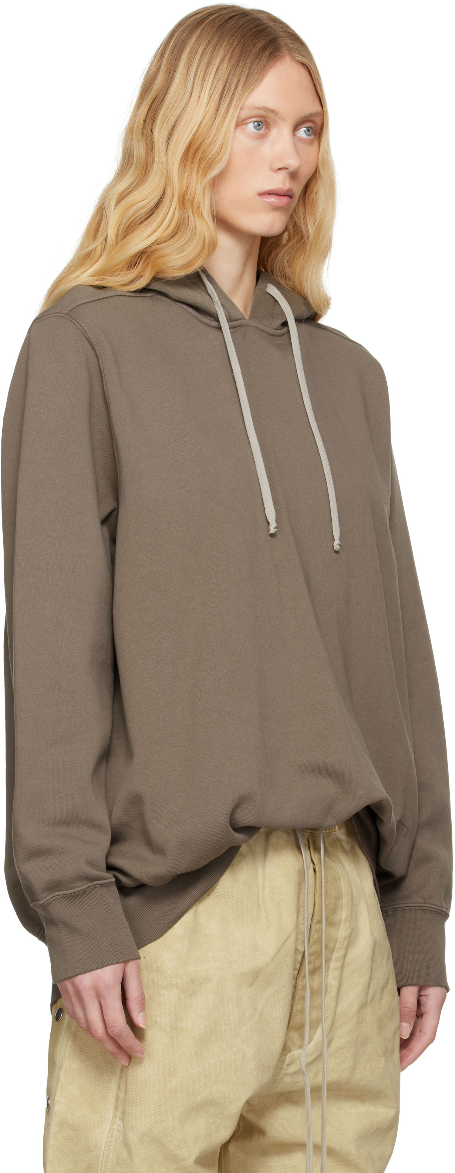 Pulover Rick Owens Rick Owens DRKSHDW Hollywood Oversized Hoodie Rjava | DS01E3241 FP, 1