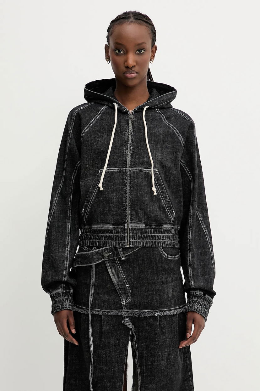 Jakna Ottolinger Ottolinger Multiline Denim Hooded Jacket Črna | 117.700717.01