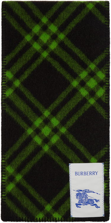 Šala Burberry Wool Scarf with Check Pattern Zelena | 8105481, 0