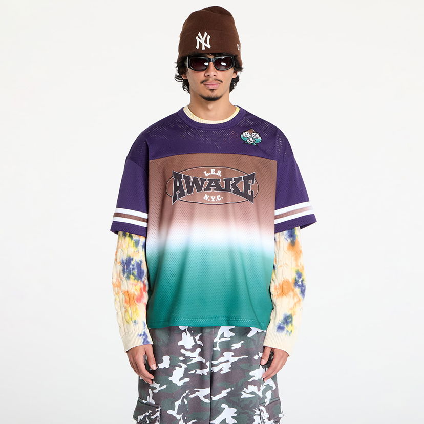 Dres Awake NY Dres Mesh Football Jersey Brown Multi S Večbarvna | AWK-FW24-TP006-BRN