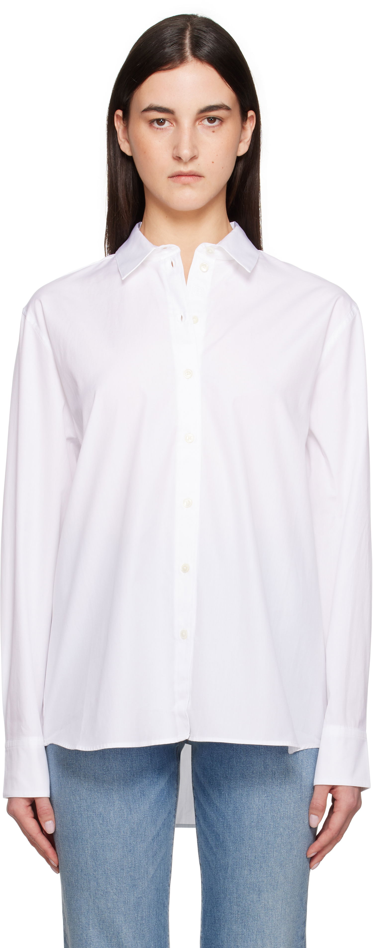 Srajce Anine Bing Anine Bing Essie Button-Down Shirt Bela | A-07-11028-WTI26, 0