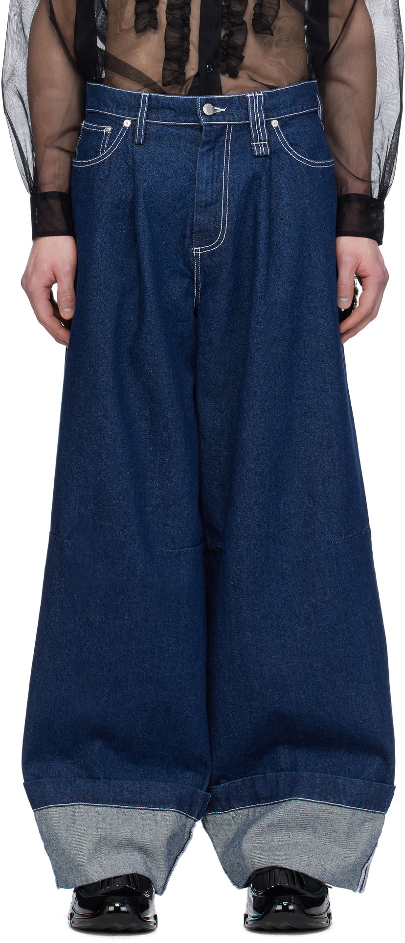Kavbojke Simone Rocha Simone Rocha Embellished Puddle Jeans Modra | 4131B 1231