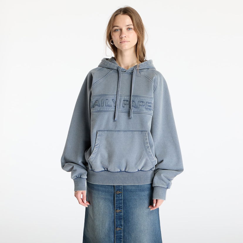 Pulover DAILY PAPER Daily Paper Garment Wash Hoodie Modra | 2511164