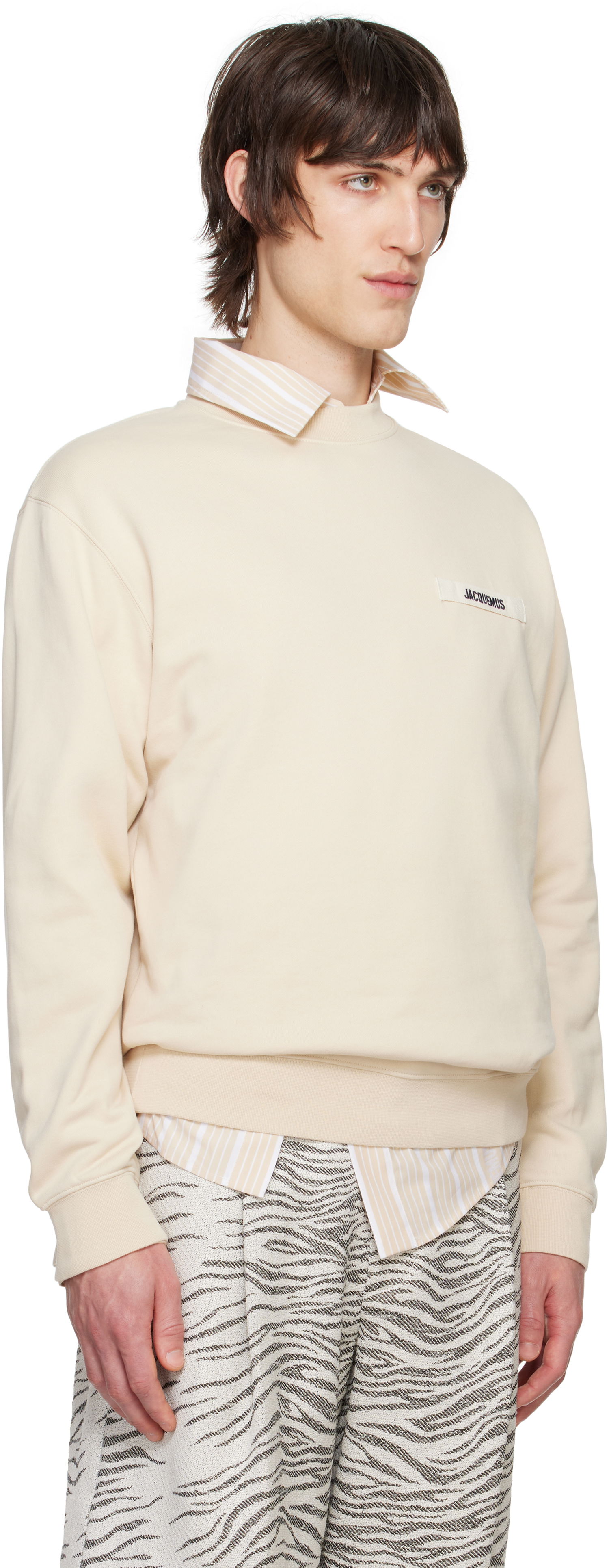 Pulover Jacquemus Les Classiques 'Le Sweatshirt Gros Grain' Sweatshirt Bež | 24E245JS206-2036, 1