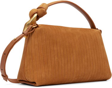 Torba za čez ramo JW Anderson The JWA Corner Pleated Suede Shoulder Bag with Sculptural Chain Handle Rjava | HB0755-LA0375, 2