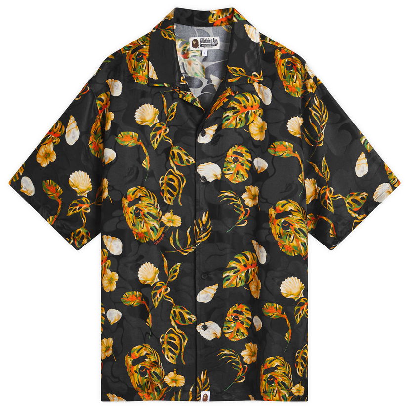 Srajce BAPE A Bathing Ape Vacation Pattern Open Collar Shirt Črna | 001SRL301308M-BLK