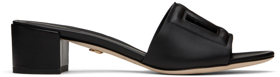 Superge in čevlji Dolce & Gabbana Heeled Leather Sandals Črna | CR1139 AY329, 0