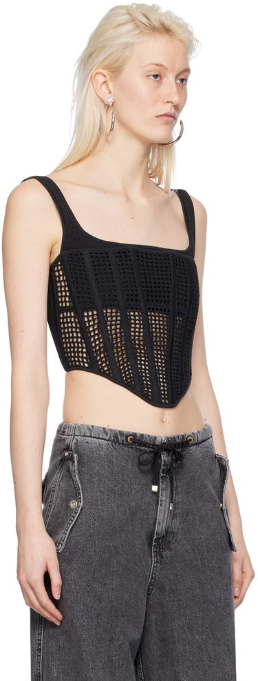 Majica brez rokavov Dion Lee Knitted Square Neck Tank Top Črna | A7768PS24, 1