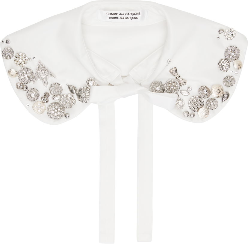 Šala Comme des Garçons Comme des Garçons Embellished Knit Collar Bela | RO-K802-051-2