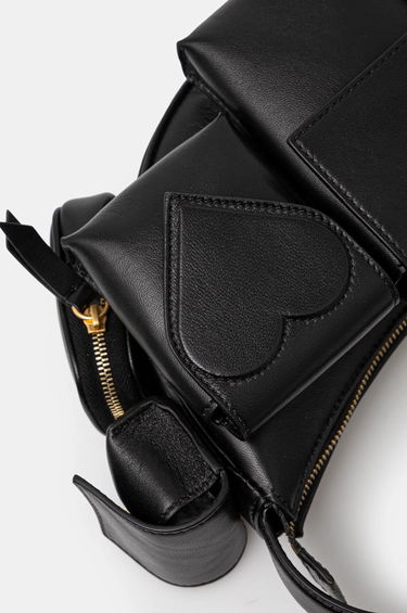 Torbice za okoli pasu Fiorucci Multi-Pocket Leather Waist Bag Črna | U01FPABA123LE04BK01, 4