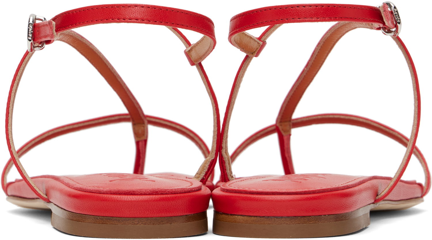 Modni dodatki Aeyde Aeyde Ella Leather Toe-Post Sandals Rdeča | A11-FS-BRNS08FL21-SS25-406-007, 1