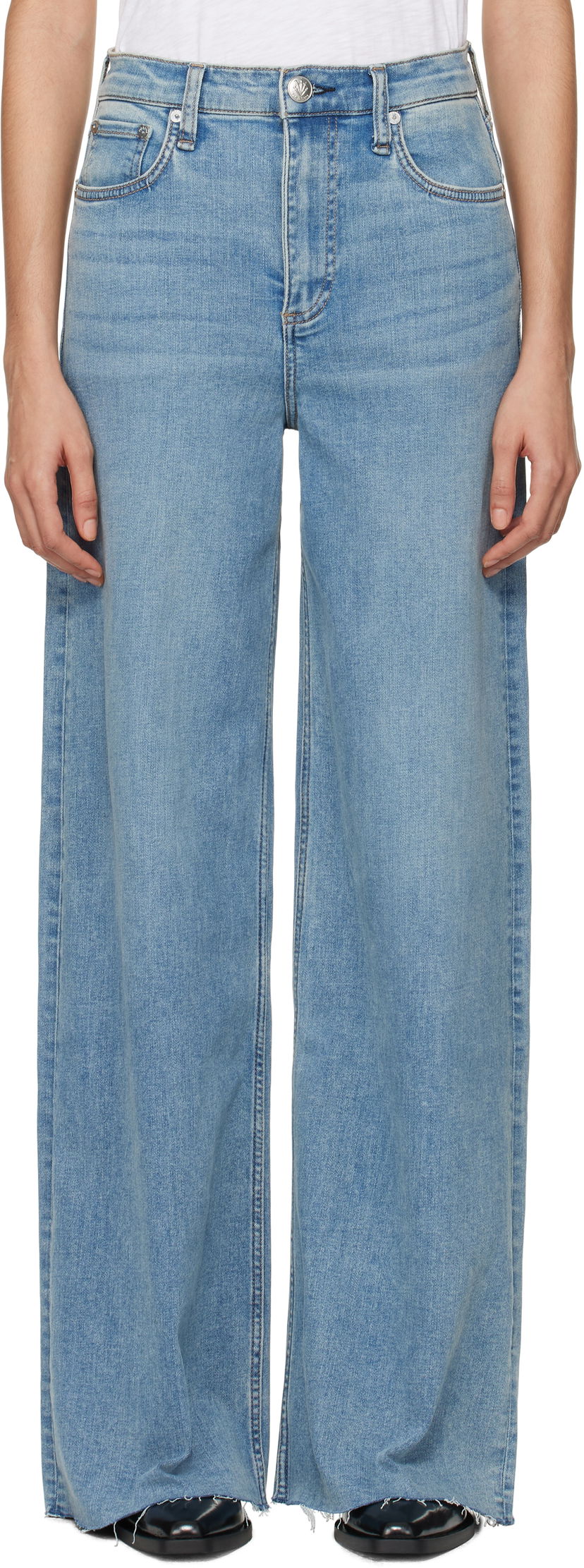 Kavbojke rag & bone 'The Sofie' High-Rise Ultra Wide Jeans Modra | WDD24F2952FUWH