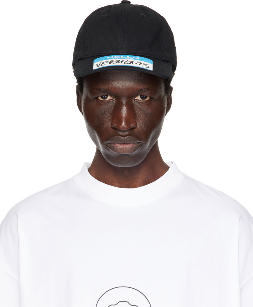 Kapa VETEMENTS My Name Sticker Black Cap Črna | UA66CA110B
